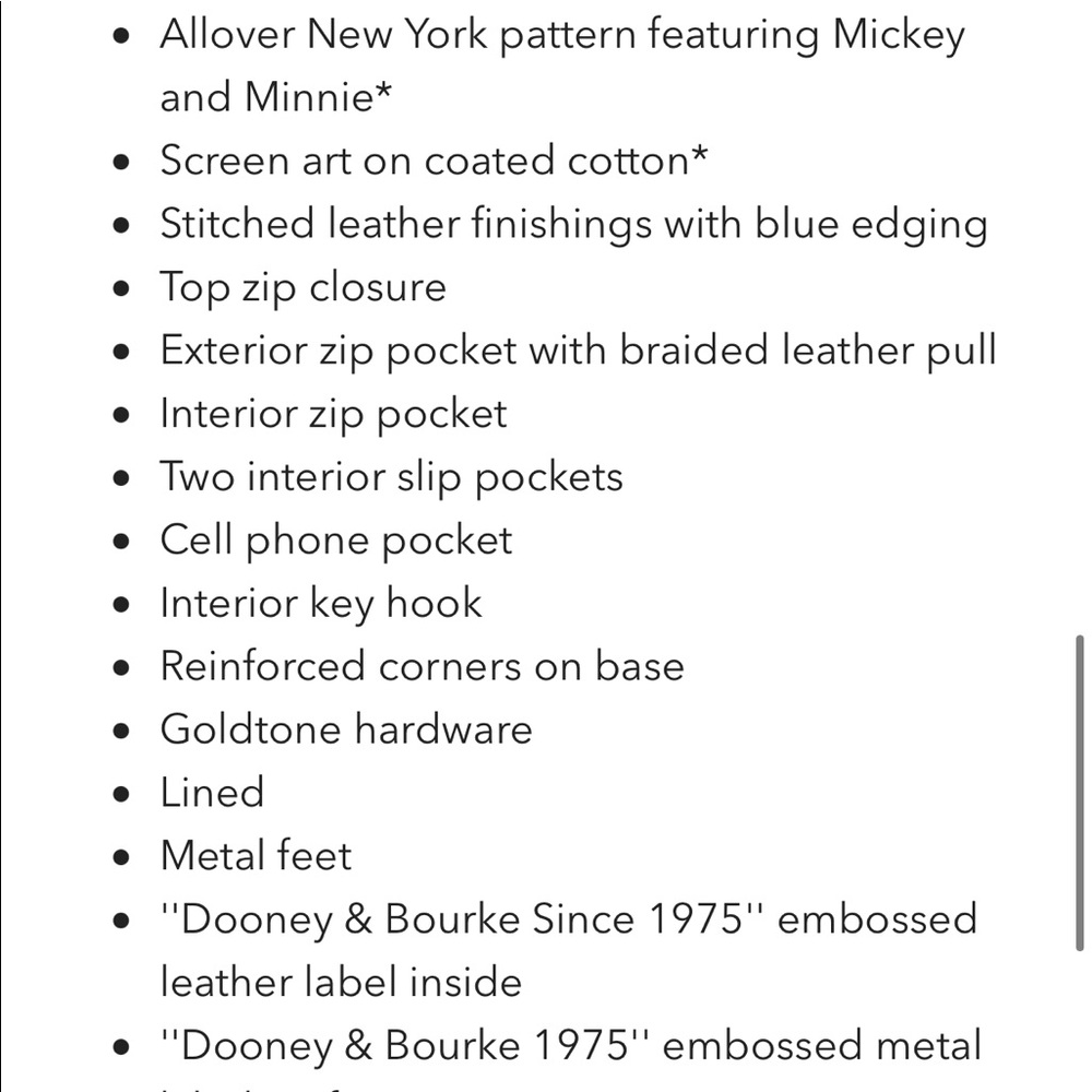 Disney Dooney & Bourke Mickey Minnie NEW YORK Tote - Picture 8 of 8